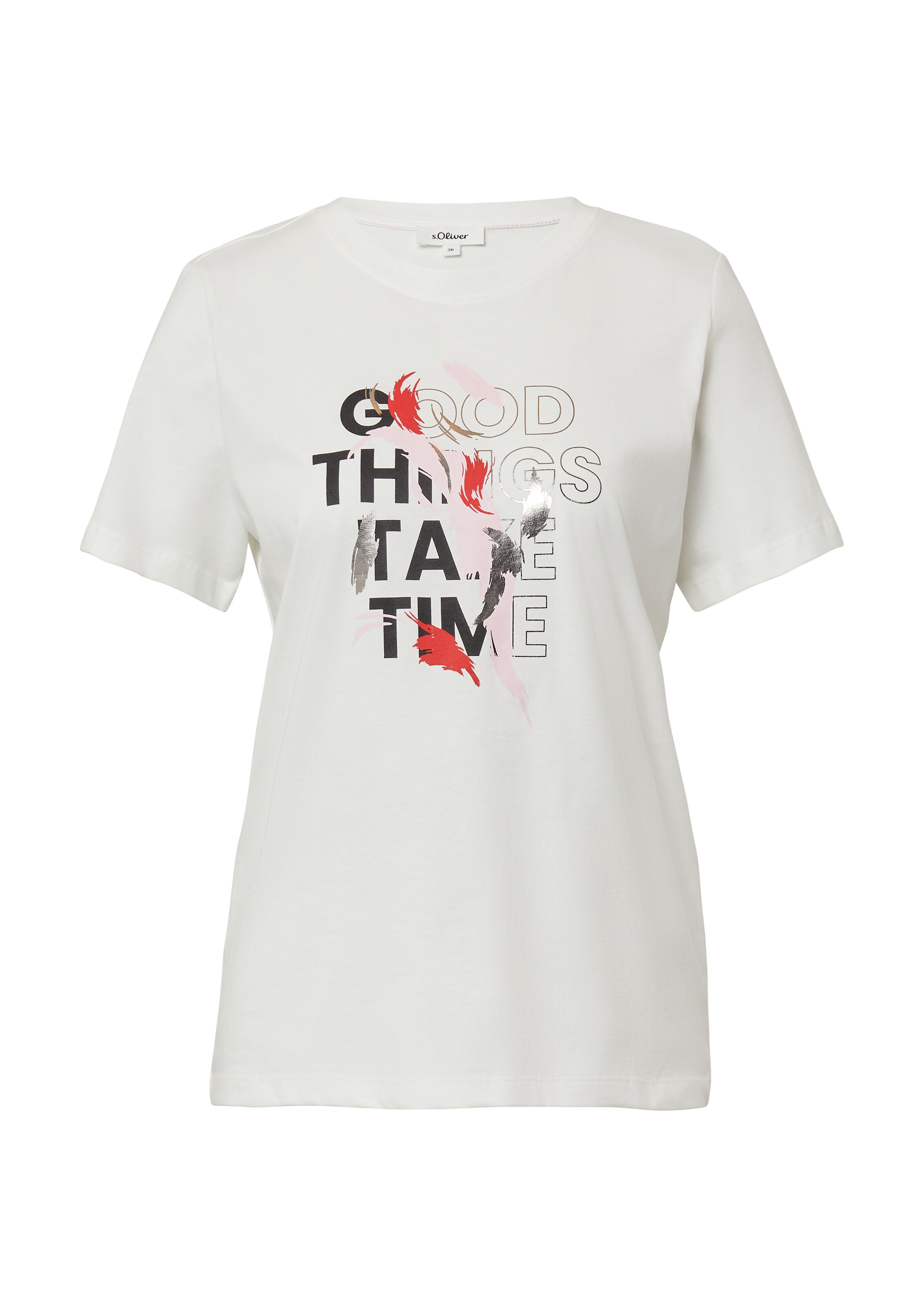 s.Oliver T-Shirt in Beige: Vorderseite