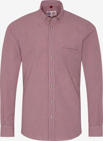 SPIETH & WENSKY Regular fit Button Up Shirt 'FCB - Tarek' in Red: front