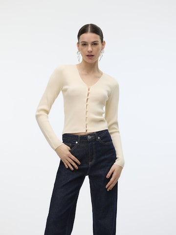 VERO MODA Knit cardigan ' GOLD ' in Beige: front