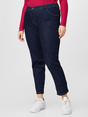 SAMOON Slimfit Jeans i blå: forside