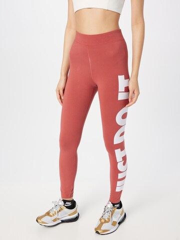 Nike Sportswear Skinny Legginsy 'Essential' w kolorze brązowy: przód