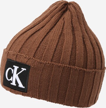 Calvin Klein Jeans Beanie in Brown: front