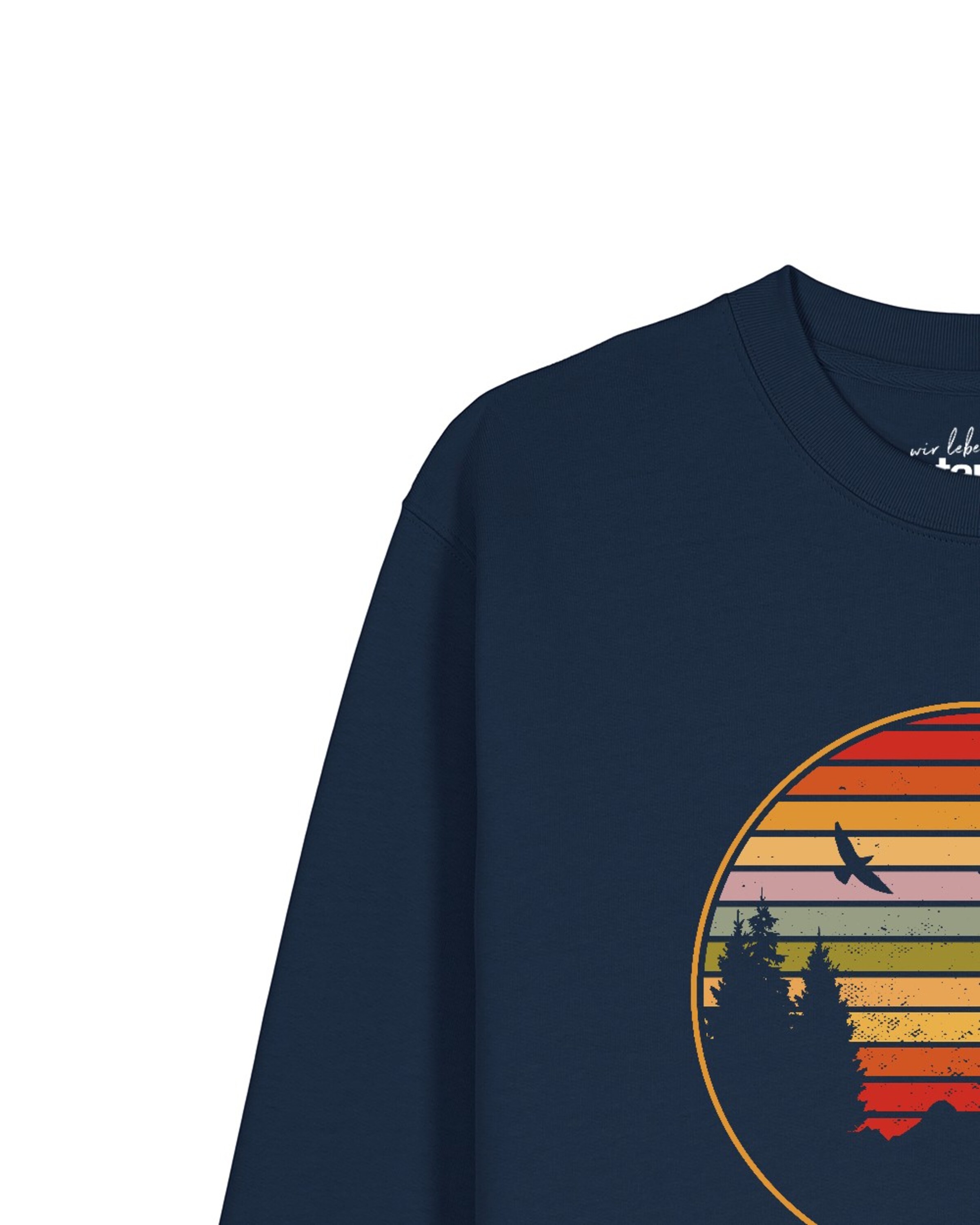 Watapparel Sweatshirt 'Sunset Berge & Tannen' in Blauw