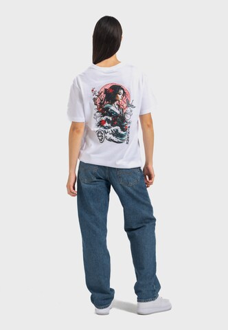 Oldskull Shirt 'Asian Blossom Queen' in White