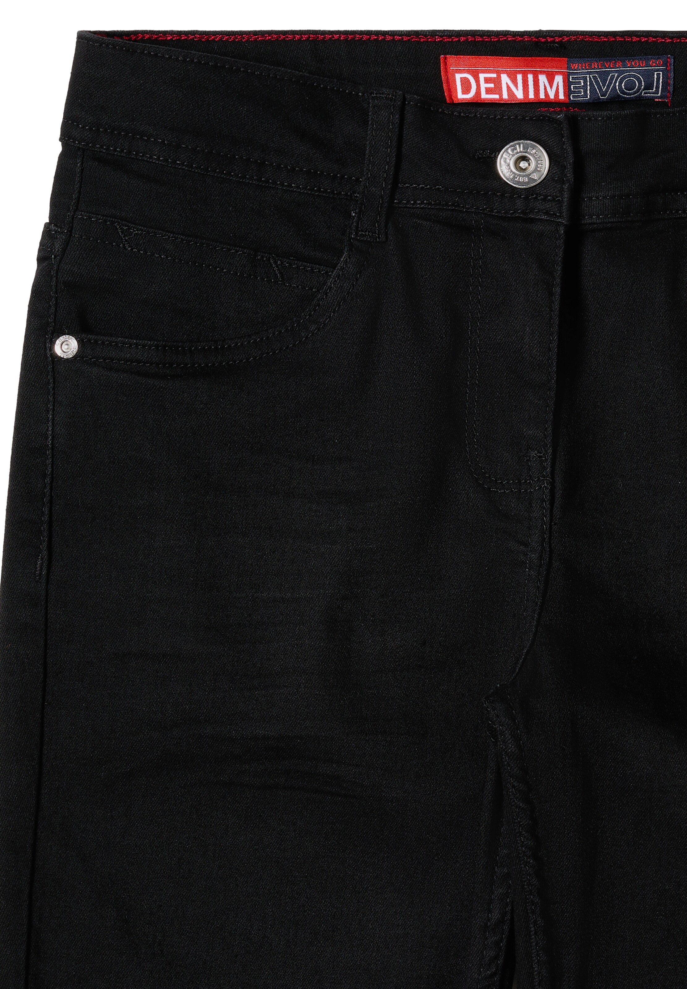 CECIL Slimfit Jeans in Schwarz