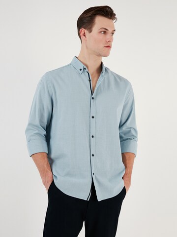 Buratti Regular fit Button Up Shirt in Blue