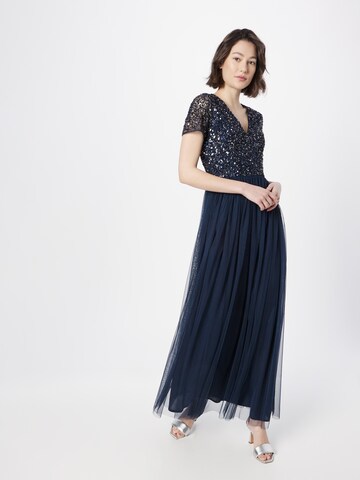 Maya Deluxe Evening Dress 'DELICATE' in Blue: front