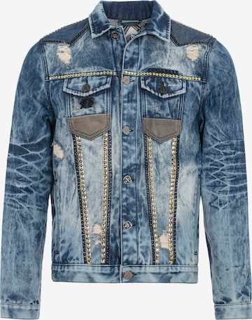 CIPO & BAXX Between-Season Jacket in Blue: front