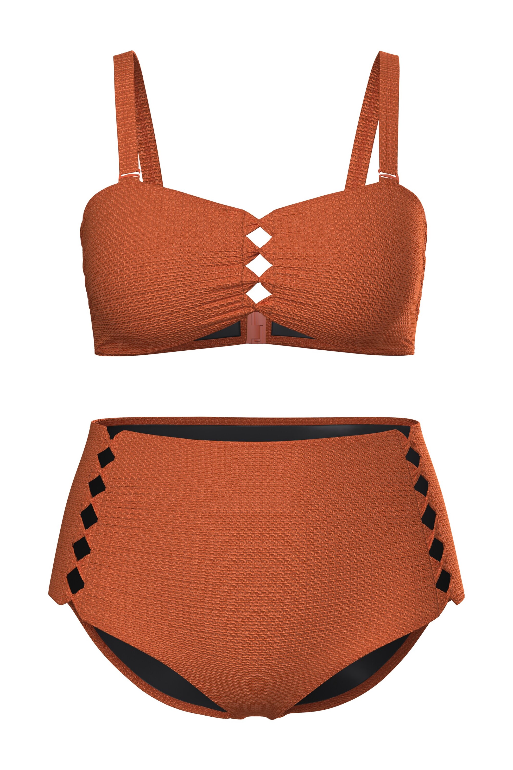 Ulla Popken Bustier Bikini in Orange: Vorderseite