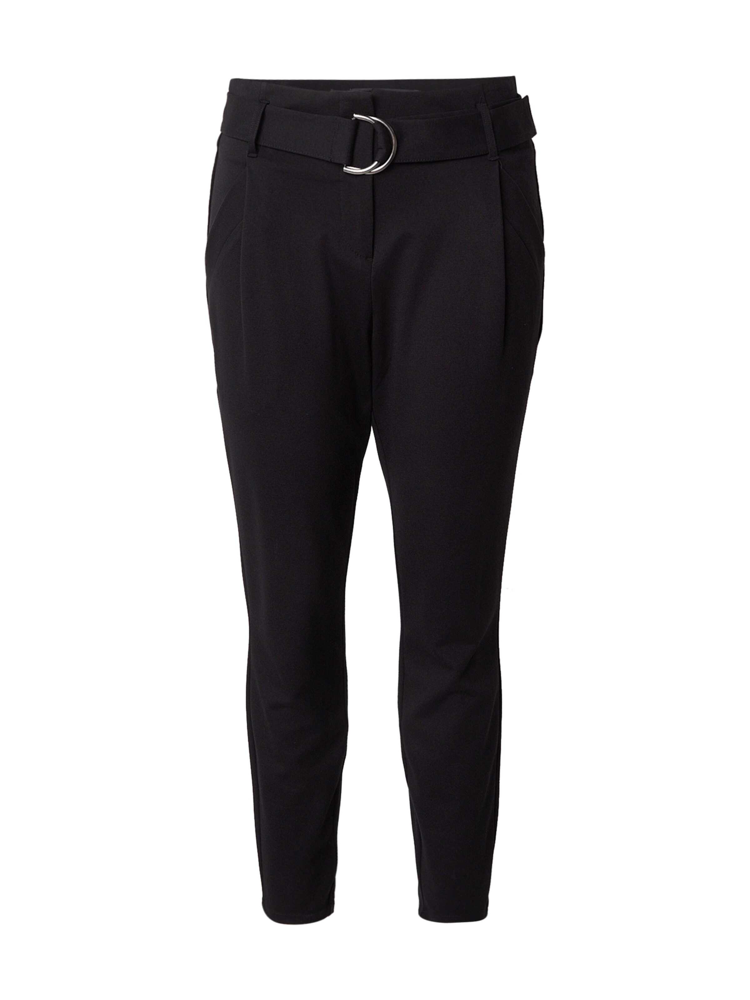 Vero Moda Curve Tapered Pleat-Front Pants 'VMBAILEY' in Black: front