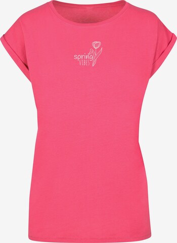 Merchcode T-Shirt 'Spring - Vibes' in Pink: predná strana