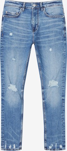 Pull&Bear Slimfit Jeans in Blauw: voorkant