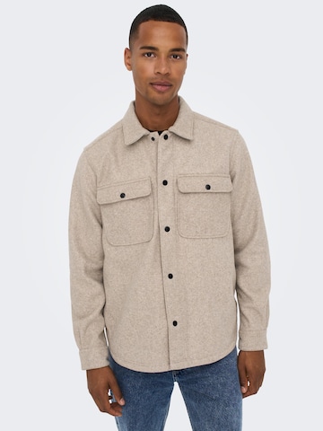 Veste mi-saison 'Ash' Only & Sons en beige : devant