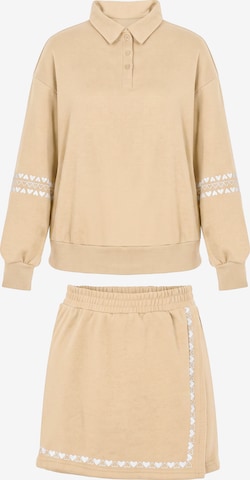 Tenue d'intérieur Imily Bela en beige : devant
