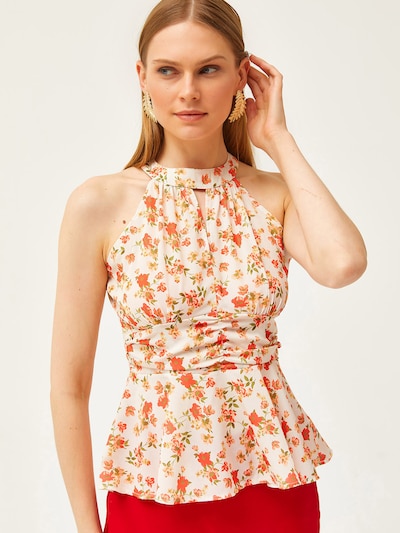 olalook Pusero värissä ecru / oliivi / persikka / punainen, Tuotenäkymä