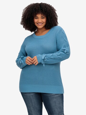 sheego by Joe Browns Pullover in Blau: predná strana