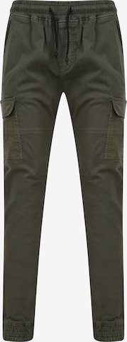 Coupe slim Pantalon cargo 'Bloomfield' Threadbare en vert : devant