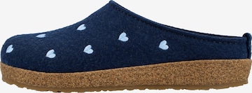 HAFLINGER Slippers 'Grizzly Cuoricini' in Blue: front