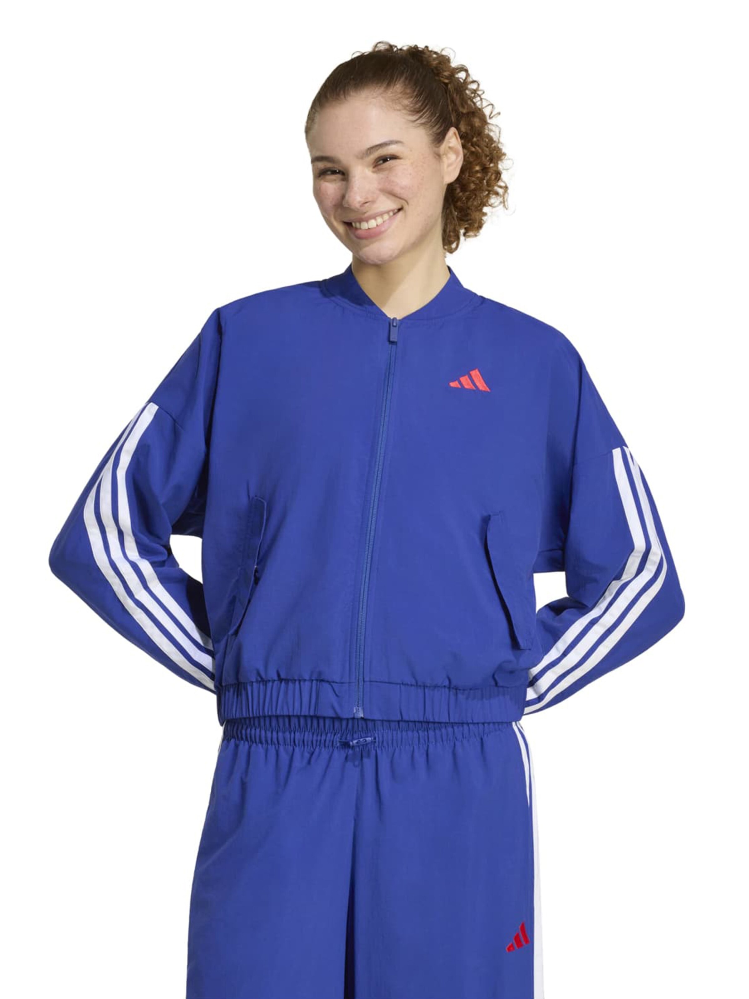 ADIDAS SPORTSWEAR - Casaco deportivo 'Essentials' em azul: frente