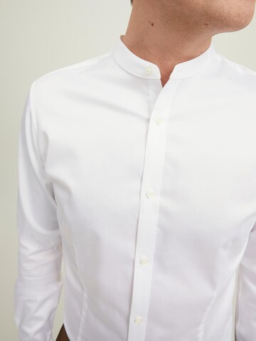 JACK & JONES Slim fit Button Up Shirt 'PARMA' in White