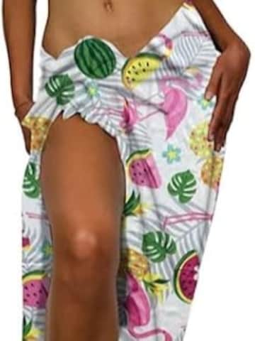 King Kameha Wrap 'Flamingo Melon' in White