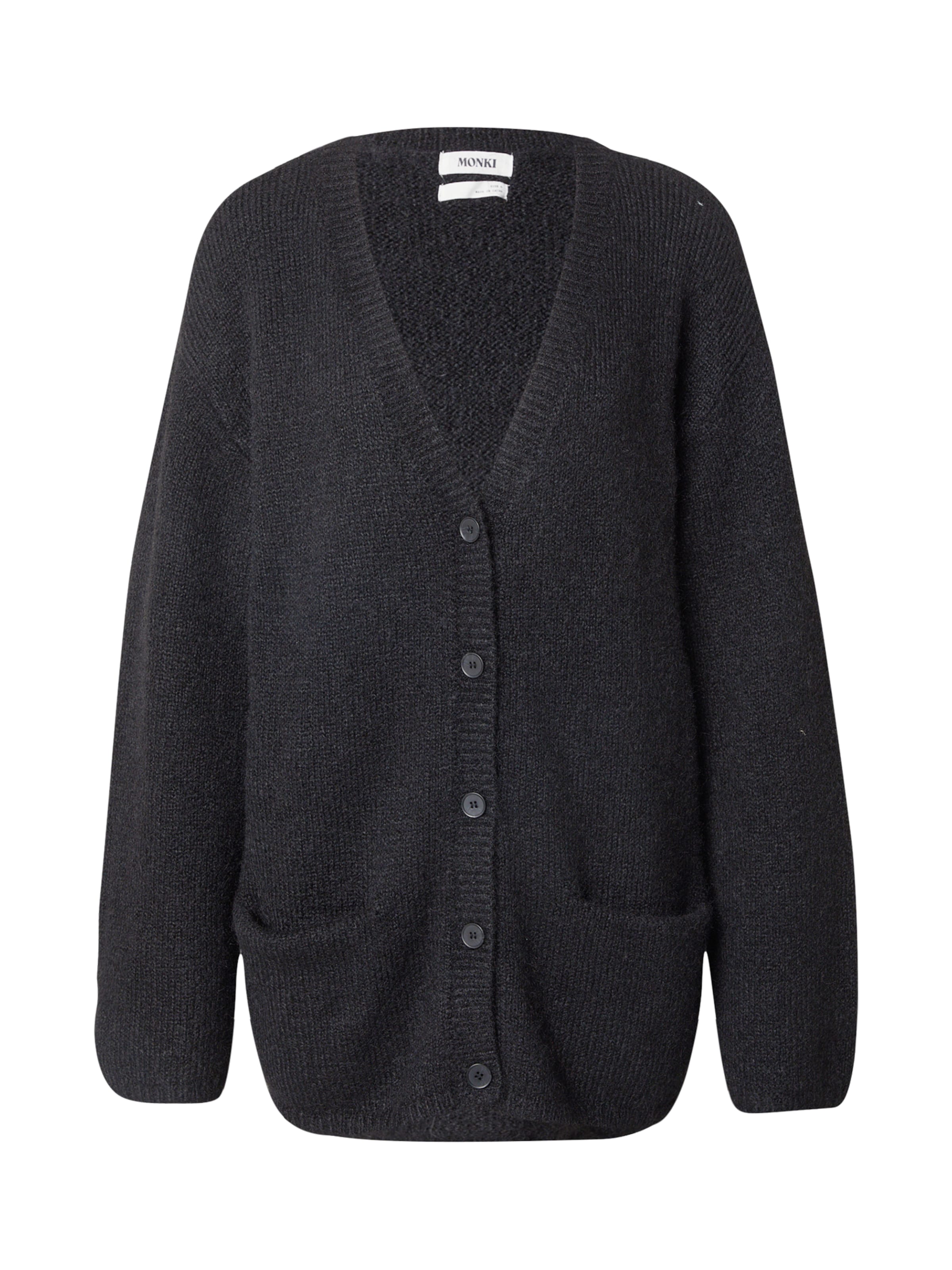Monki Knit cardigan in Black: front