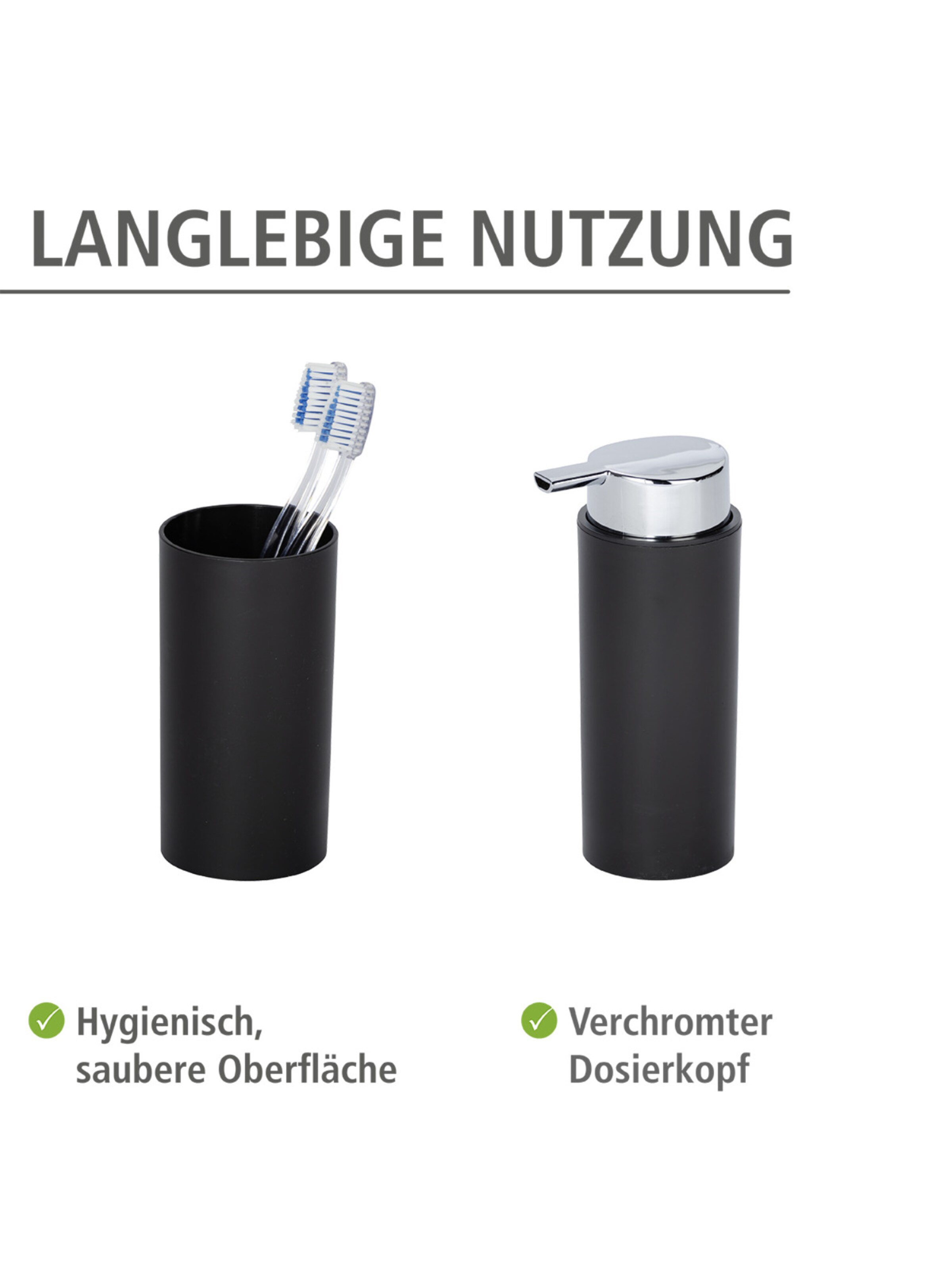 Wenko Bad-Accessoire-Set 'Calvo' in Schwarz