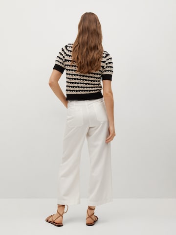 MANGO Wide leg Broek in Wit