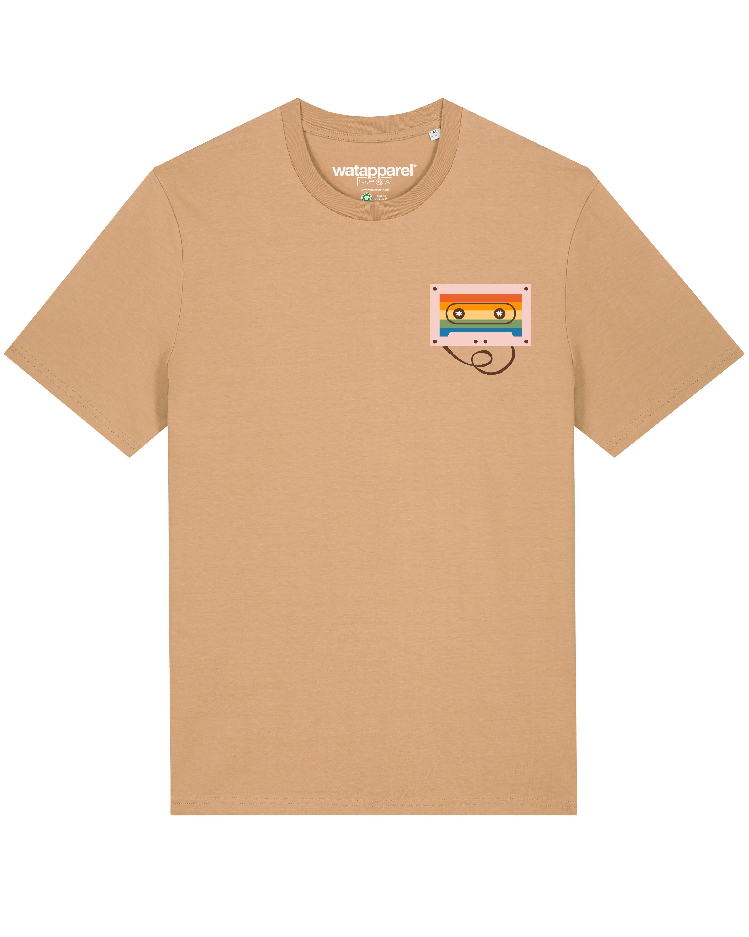 Watapparel Shirt ' Rainbow Cassette ' in Beige: Vorderseite