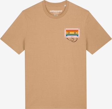 Watapparel Shirt ' Rainbow Cassette ' in Beige: front