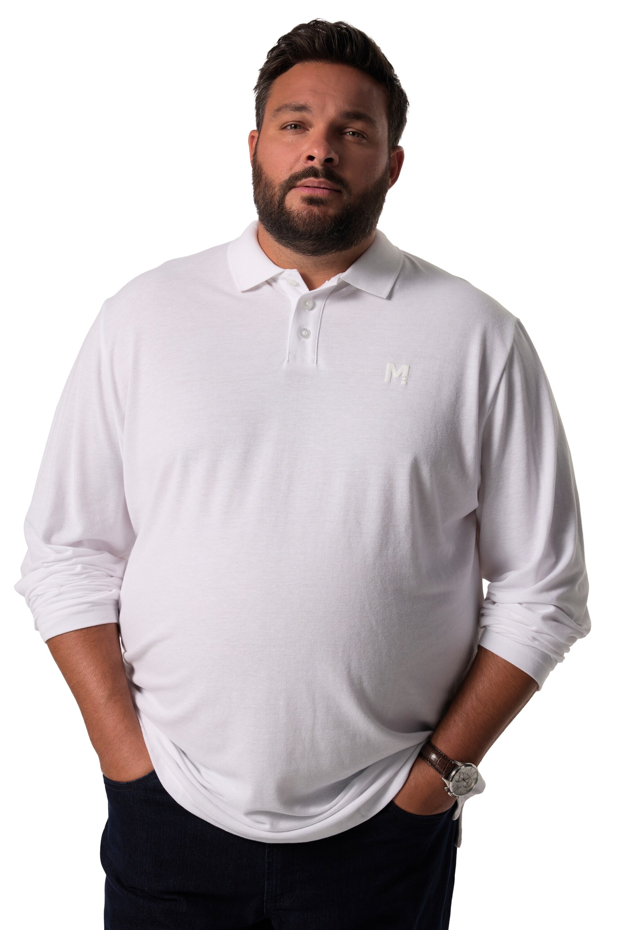 Men Plus Shirt in White: front