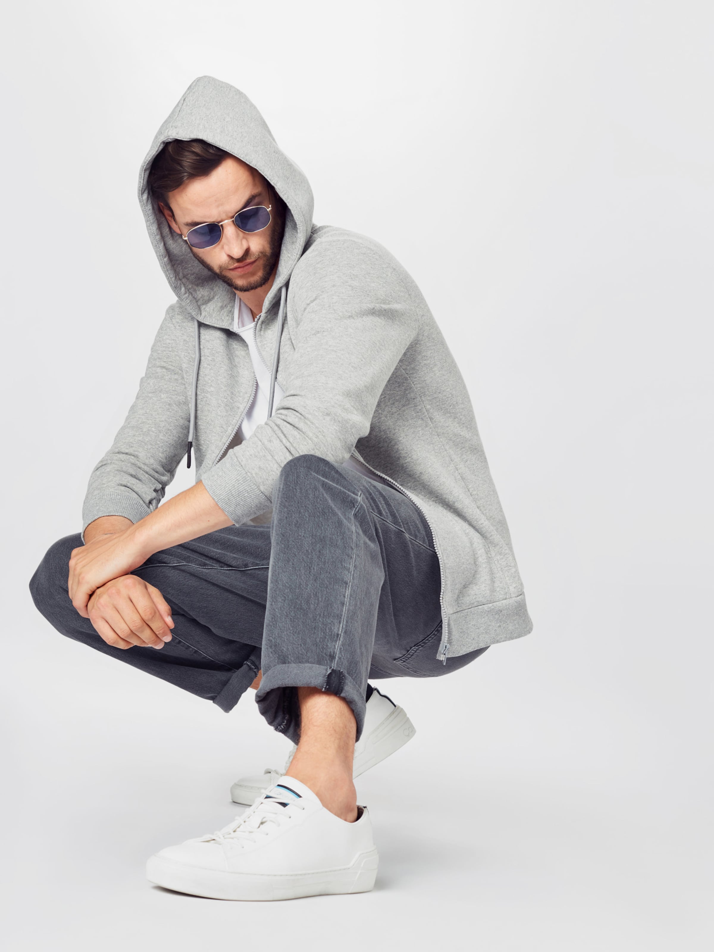 Männer Sweat Only & Sons Sweatjacke 'Ceres' in Grau - OL94992 Männer Sweat Only & Sons Sweatjacke 'Ceres' in Grau - OL94992