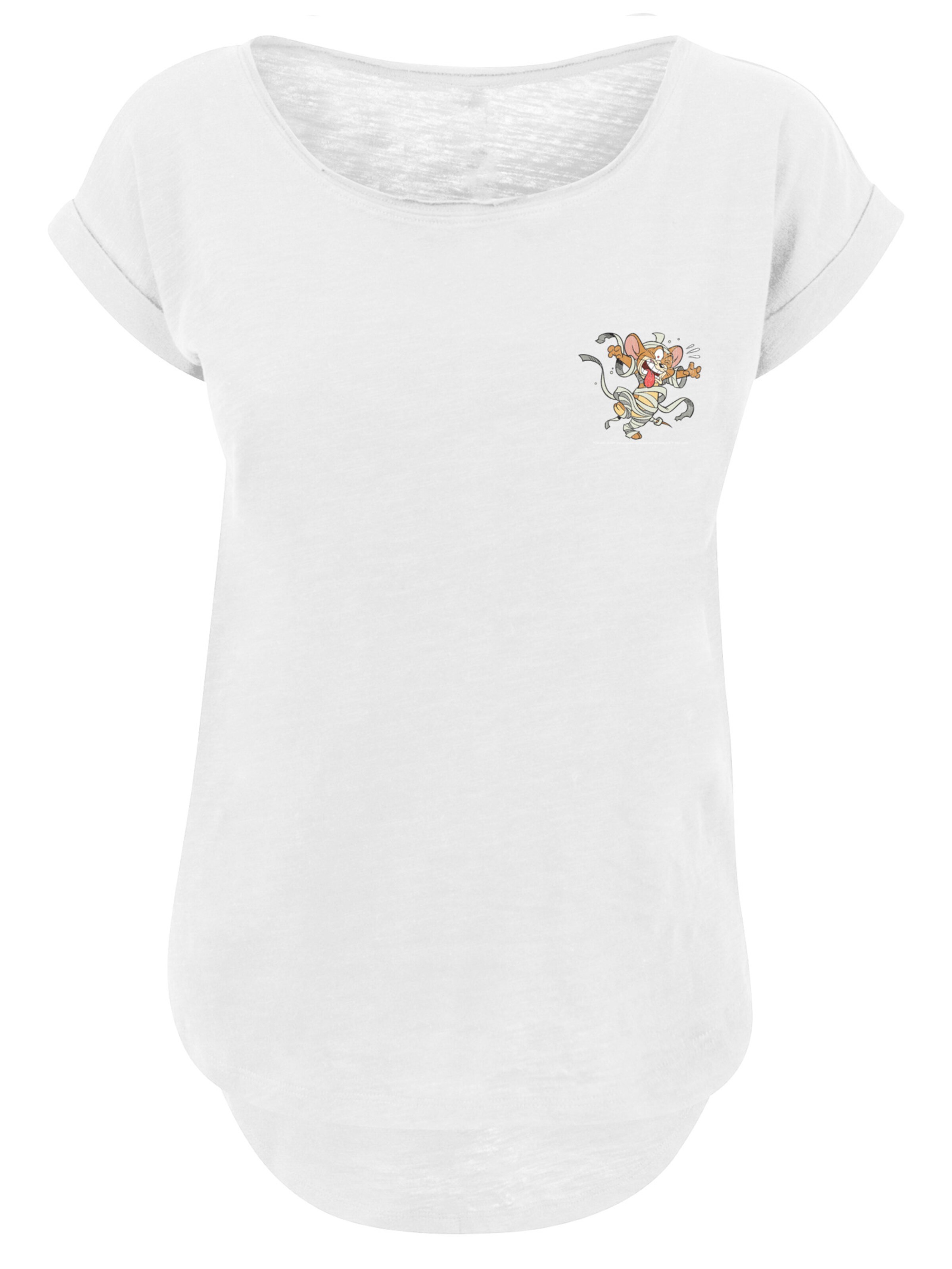 F4NT4STIC Shirt 'Tom And Jerry - Mummy Jerry' in Wit: voorkant