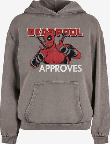Felpa 'Deadpool - Approves' di ABSOLUTE CULT in grigio: frontale