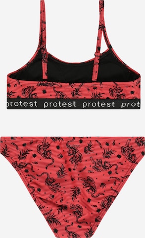 PROTEST - Bustier Moda de baño deportiva 'DENIES' en rojo