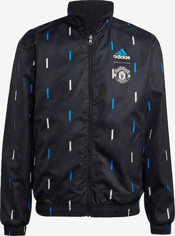 ADIDAS SPORTSWEAR Athletic Jacket 'Manchester United Anthem' in Black: front
