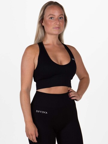 Divina Bustier Sport-BH 'Wavy' in Schwarz