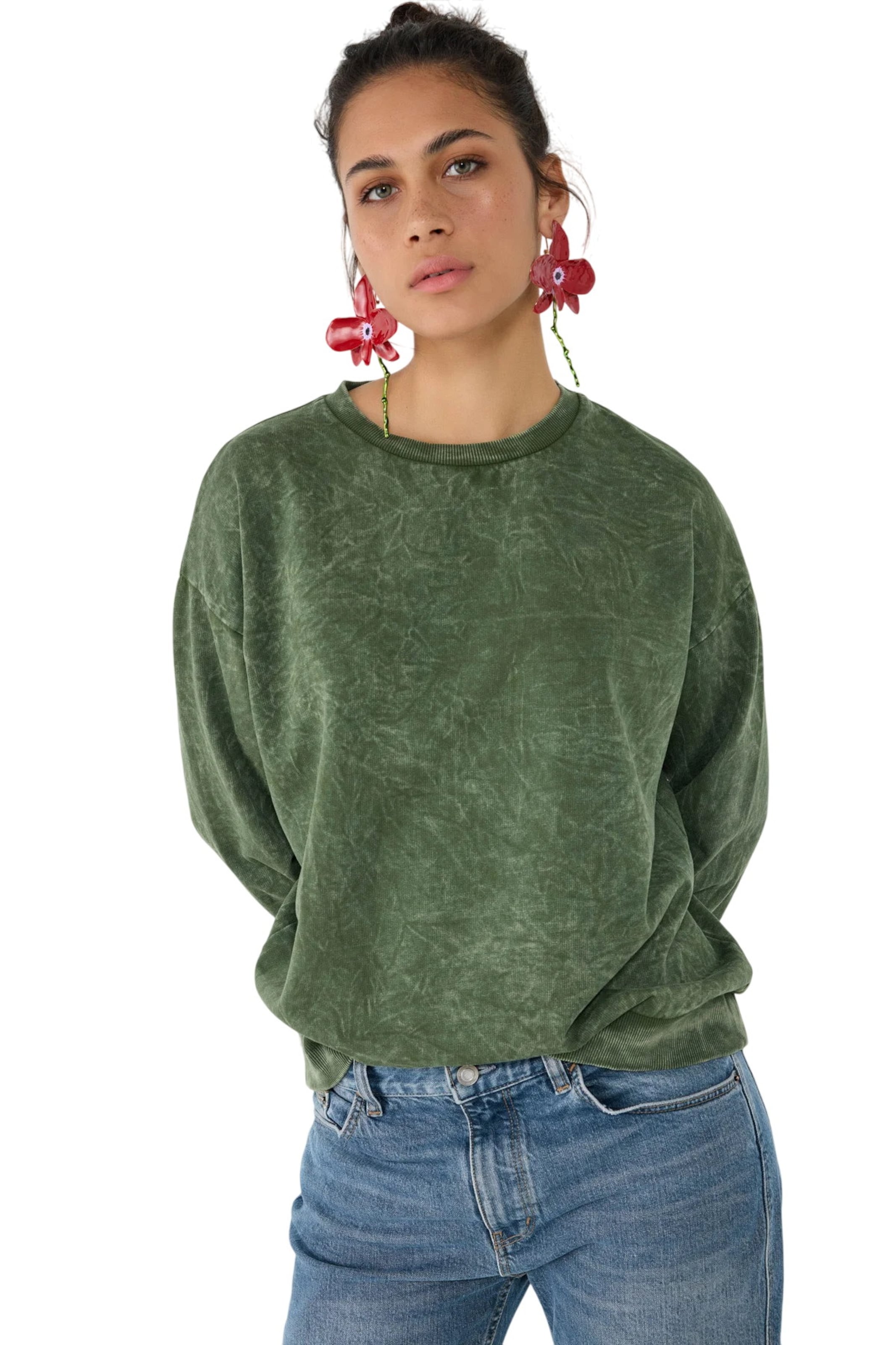 No Matter What Sweatshirt in Groen: voorkant
