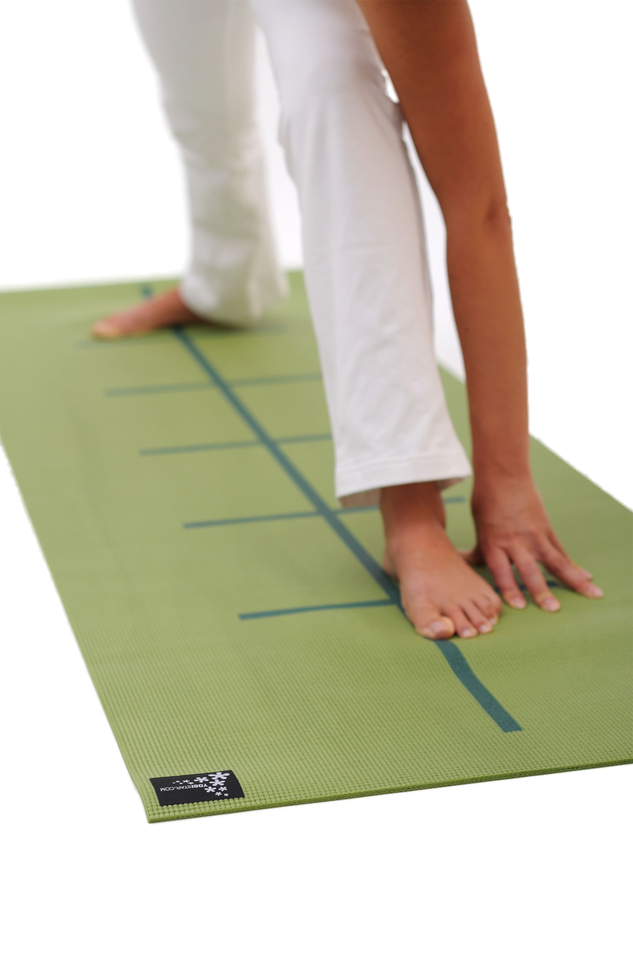 YOGISTAR.COM Mat 'Plus Alignment' in Green: front