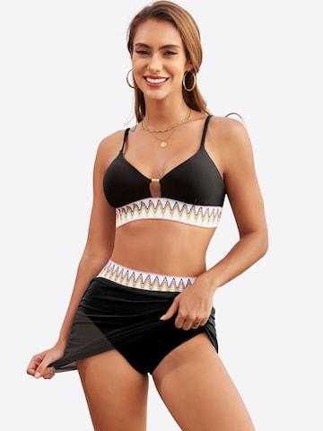 Magicshe Push-up Bikini 'Push Up Bikini Set mit hoher Taille' in Black