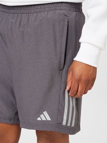 ADIDAS PERFORMANCE Regular Workout Pants 'Own The Run Heather' in Grey