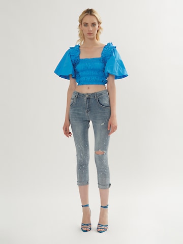 Influencer Blouse in Blauw