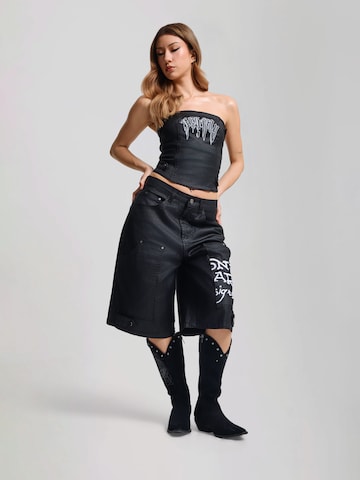 Ed Hardy Wide leg Jeans in Zwart