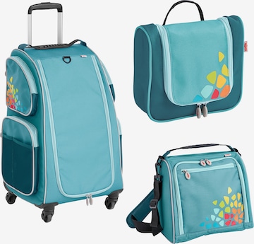 Sac ' Schranktrolley 4 Rollen, Trolleytasche und Kulturbeutel ' HABA en bleu : devant