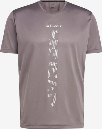 ADIDAS TERREX Performance Shirt 'AGRAVIC' in Brown: front