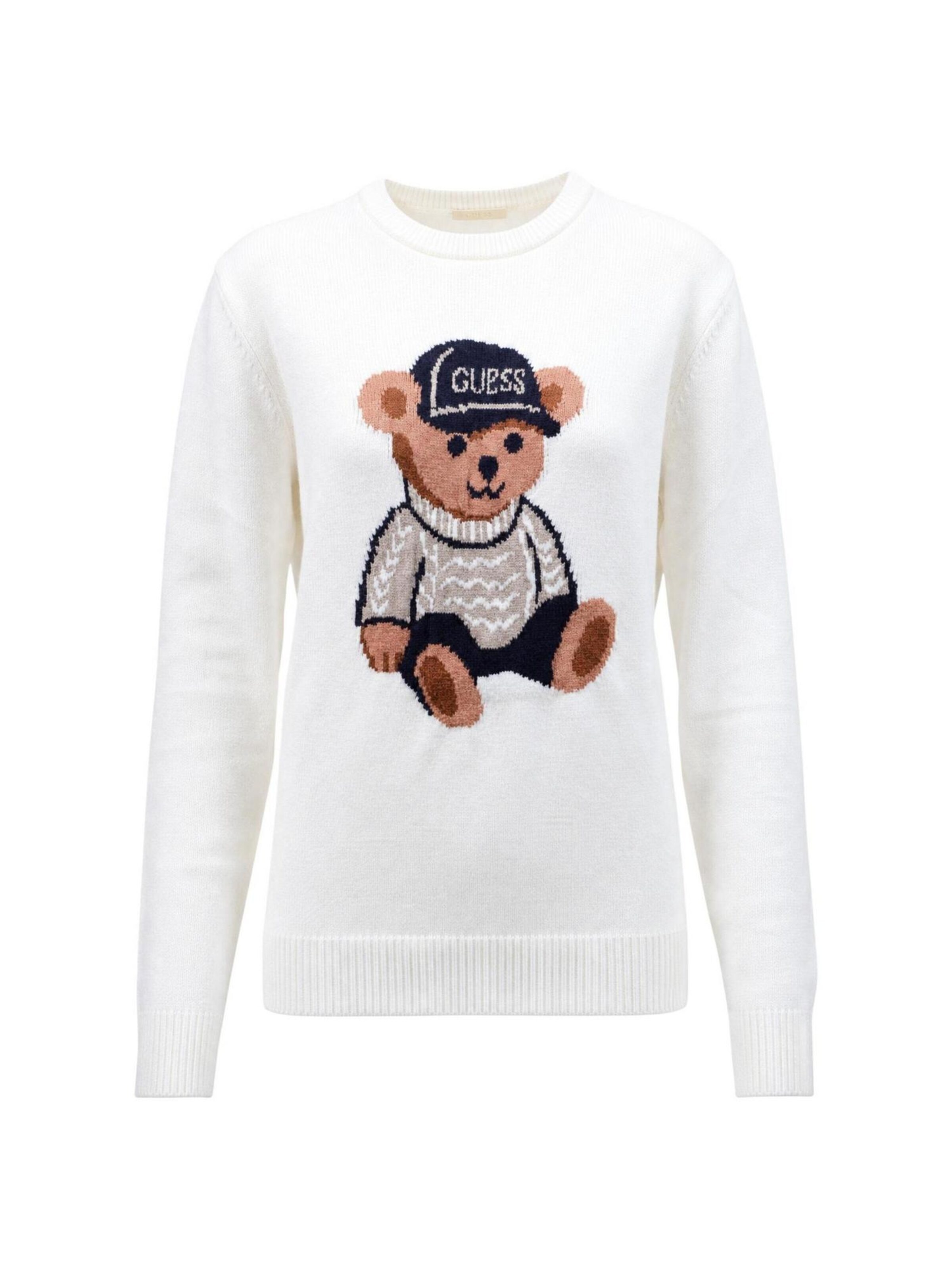 GUESS Trui 'LS CN ALICIA BEAR SW W6BR84 Z1927' in Wit