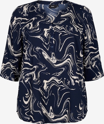 Zizzi Blouse 'CAANNI' in Blauw: voorkant