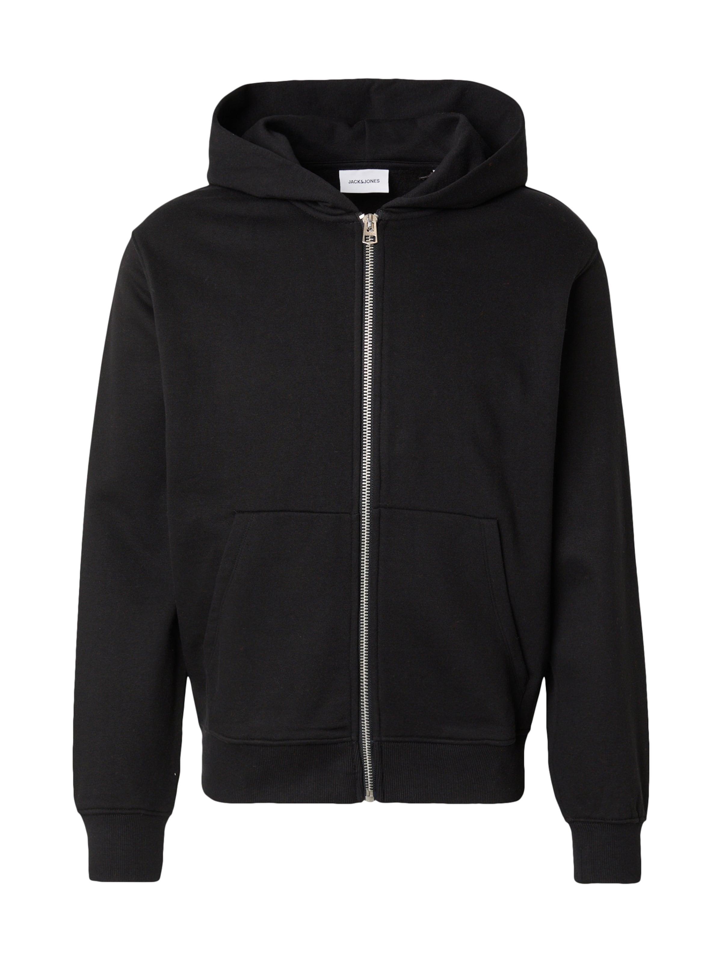 JACK & JONES Sweat jacket 'JJUrban Edge' in Black: front