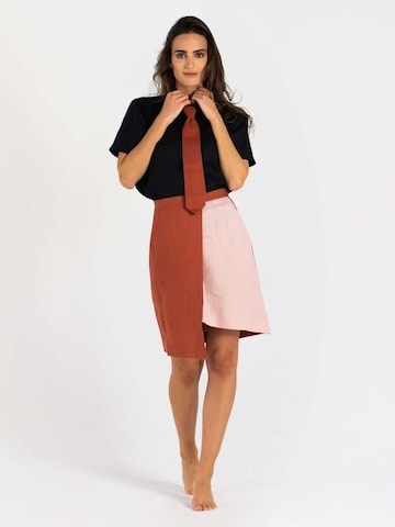 HACOY Skirt 'Linen Business Skirt' in Orange: front