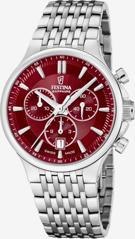 Montre à affichage analogique 'Chronograph Chrono Swiss Made' FESTINA en rouge : devant